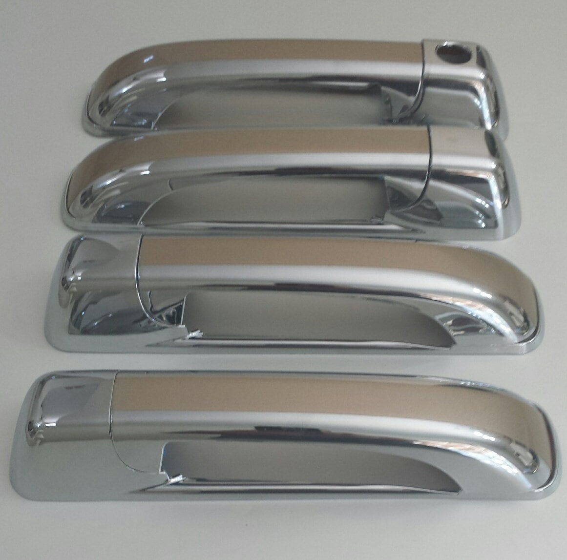Full Set of Custom Black OR Chrome Door Handle Overlays / Covers For the 2010 - 2022 Dodge Ram 3500 -- You Choose the Middle Color Insert