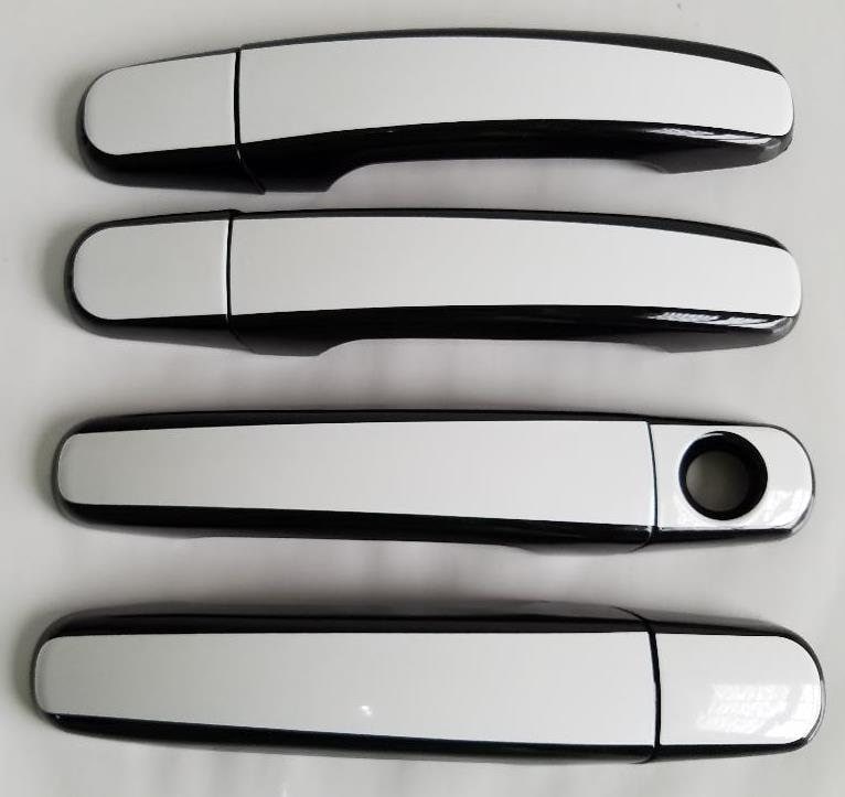 Full Set of Custom Black OR Chrome Door Handle Overlays / Covers For the 2009 - 2017 Chevy Traverse  -- You Choose the Middle Color Insert
