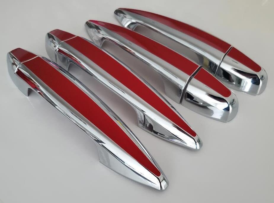 Full Set of Custom Black OR Chrome Door Handle Overlays / Covers For the 2017 - 2022 BMW X2 Series  -- You Choose the Middle Color Insert