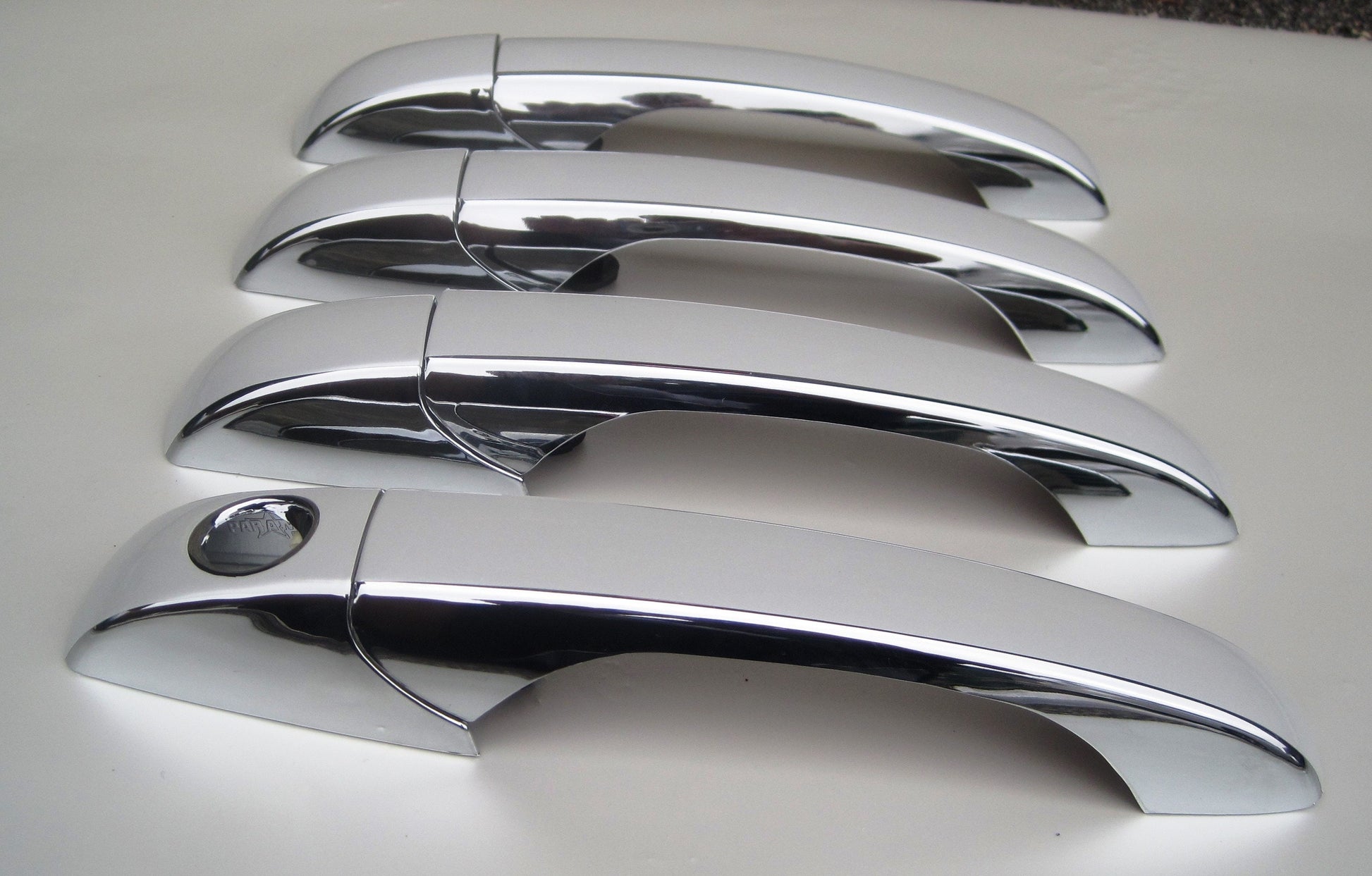 Full Set of Custom Black OR Chrome Door Handle Overlays / Covers For the 2007 - 2010 Chrysler Sebring -- You Choose the Middle Color Insert