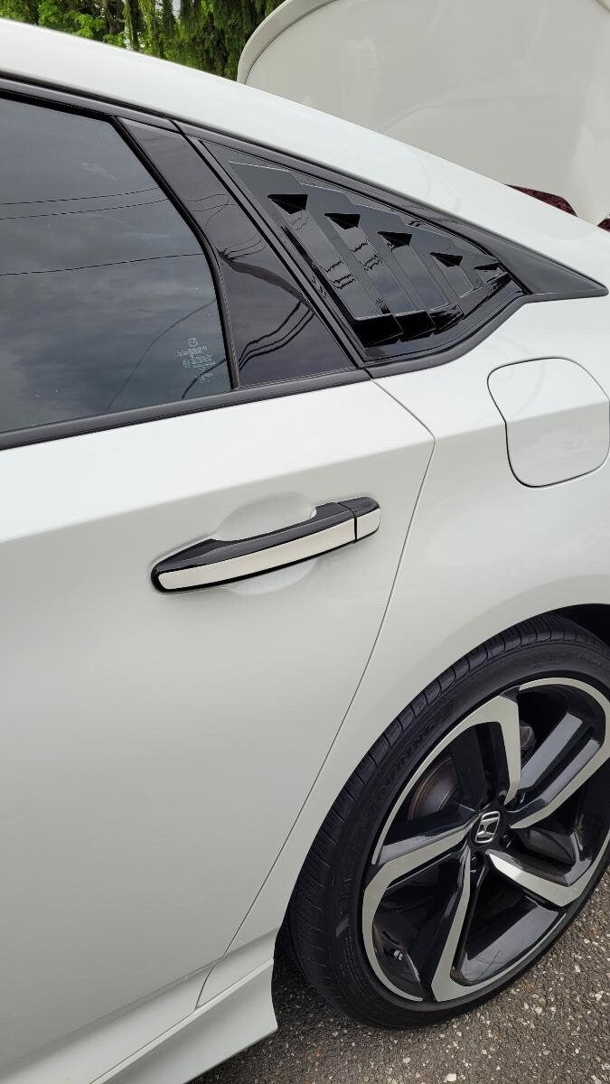 Full Set of Custom Black OR Chrome Door Handle Overlays / Covers For 2018 - 2022 Honda Accord -- You Choose the Color of the Middle Insert