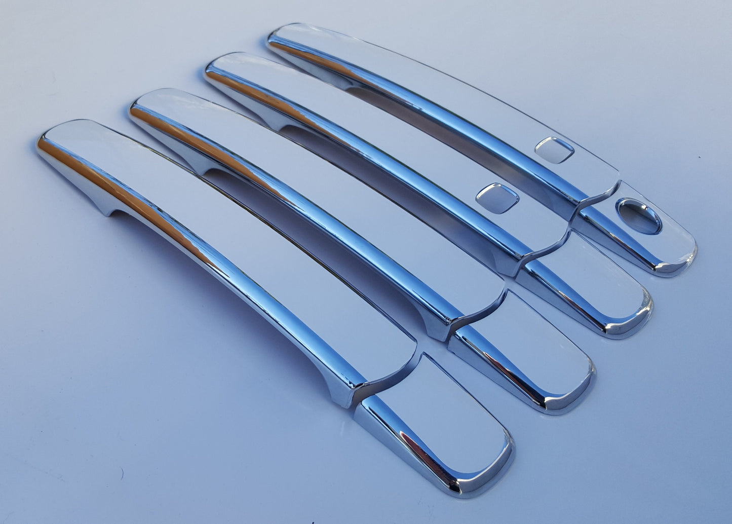 Full Set of Custom Chrome Door Handle Overlays / Covers For the 2003 - 2008 Infiniti FX45 You Choose the Color of the Middle Insert