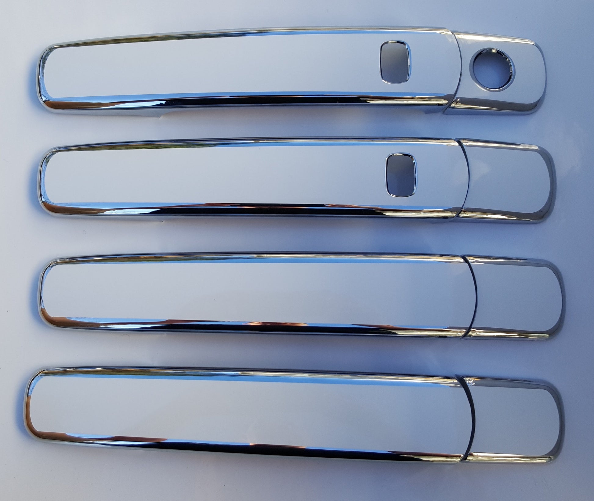 Full Set of Custom Chrome Door Handle Overlays / Covers For the 2003 - 2008 Infiniti FX45 You Choose the Color of the Middle Insert