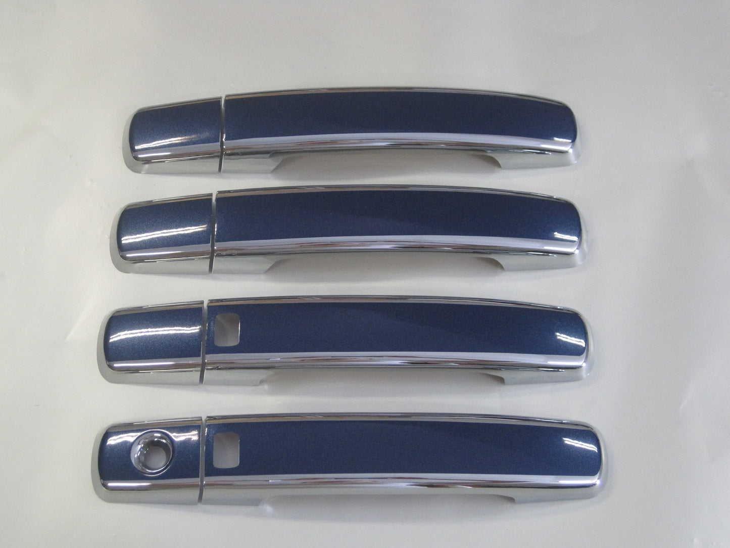 Full Set of Custom Black OR Chrome Door Handle Overlays / Covers For the 2005 - 2011 Nissan Xterra You Choose the Color of the Middle Insert