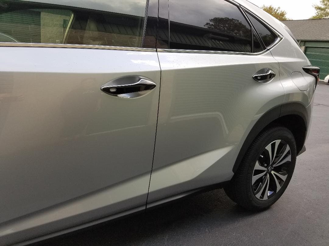 Full Set of Custom Chrome Door Handle Overlays / Covers For 2015 - 2017 Lexus NX200t - You Choose the Color of the Middle Insert