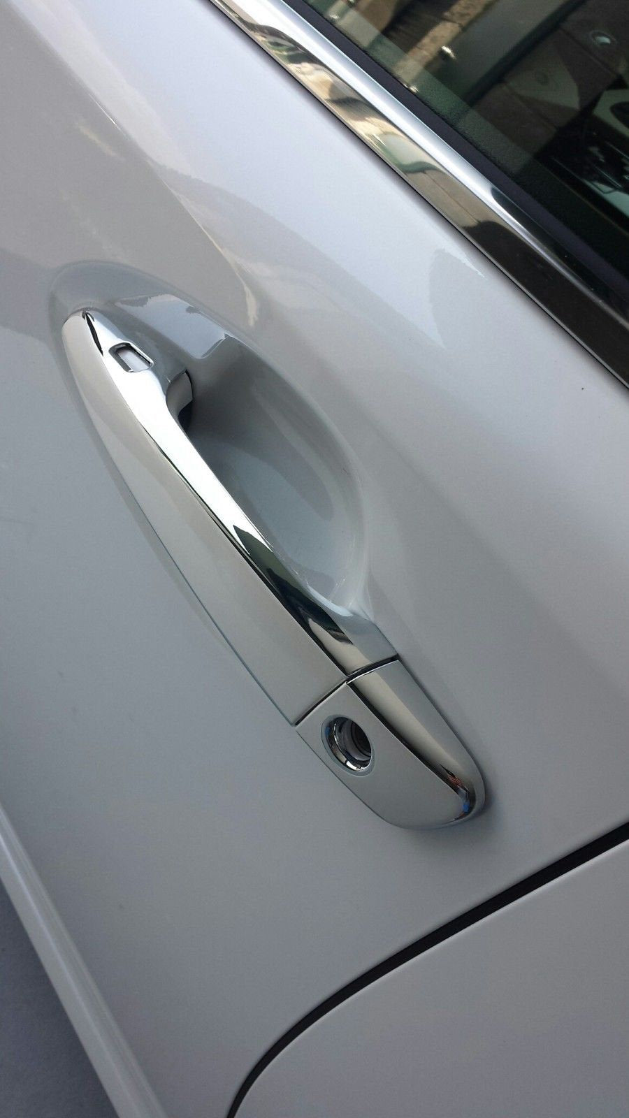 Full Set of Custom Black OR Chrome Door Handle Overlays / Covers For 2013 - 2019 Lexus ES300h - You Choose the Color of the Middle Insert