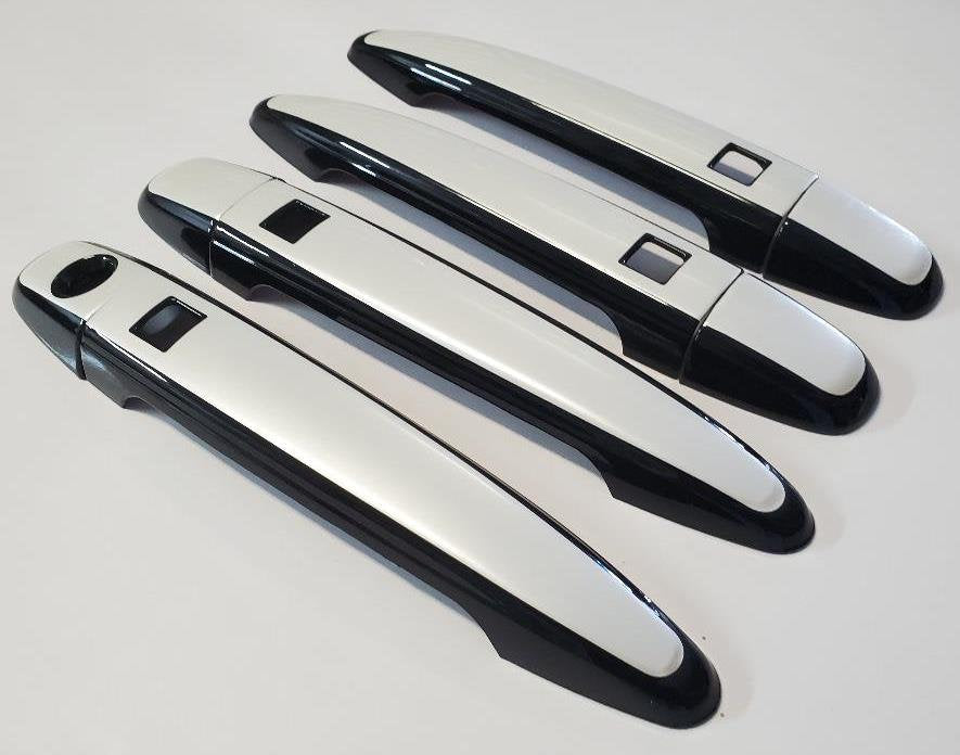 Full Set of Custom Black OR Chrome Door Handle Overlays / Covers For 2007 - 2009 Lexus RX350 - You Choose the Color of the Middle Insert