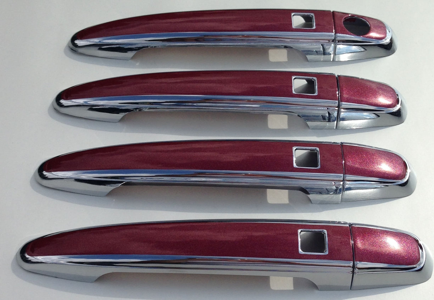 Full Set of Custom Black OR Chrome Door Handle Overlays / Covers For 2007 - 2011 Lexus GS450h - You Choose the Color of the Middle Insert