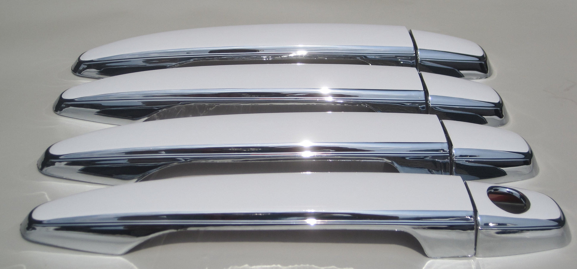 Full Set of Custom Black OR Chrome Door Handle Overlays / Covers For 2007 - 2009 Lexus RX350 - You Choose the Color of the Middle Insert