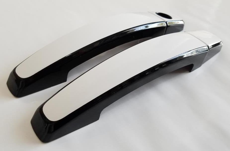 Full Set of Custom Black OR Chrome Door Handle Overlays / Covers For the 2012 - 2014 Chevy Sonic  -- You Choose the Middle Color Insert