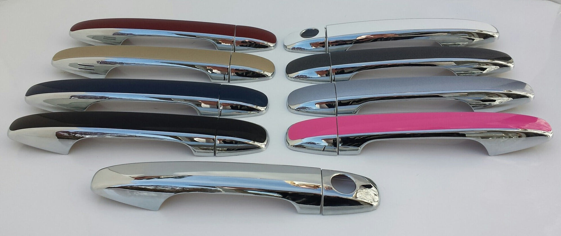 Full Set  Custom Black OR Chrome Door Handle Overlays / Covers For 2015 - 2021 Subaru WRX --  You Choose the Color of the Middle Insert
