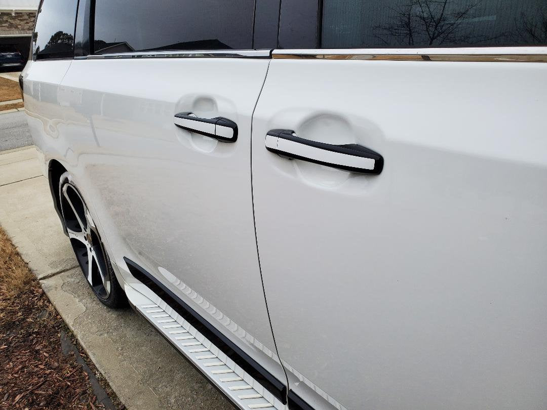 Full Set of Custom Black OR Chrome Door Handle Overlays / Covers For 2011 - 2020 Toyota Sienna - You Choose the Color of the Middle Insert