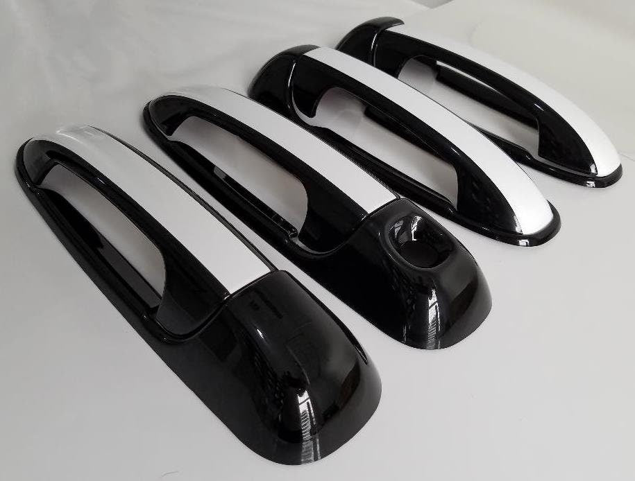 Full Set Custom Black OR Chrome Door Handle Overlays / Covers For the 2002 - 2008 Dodge Ram Truck