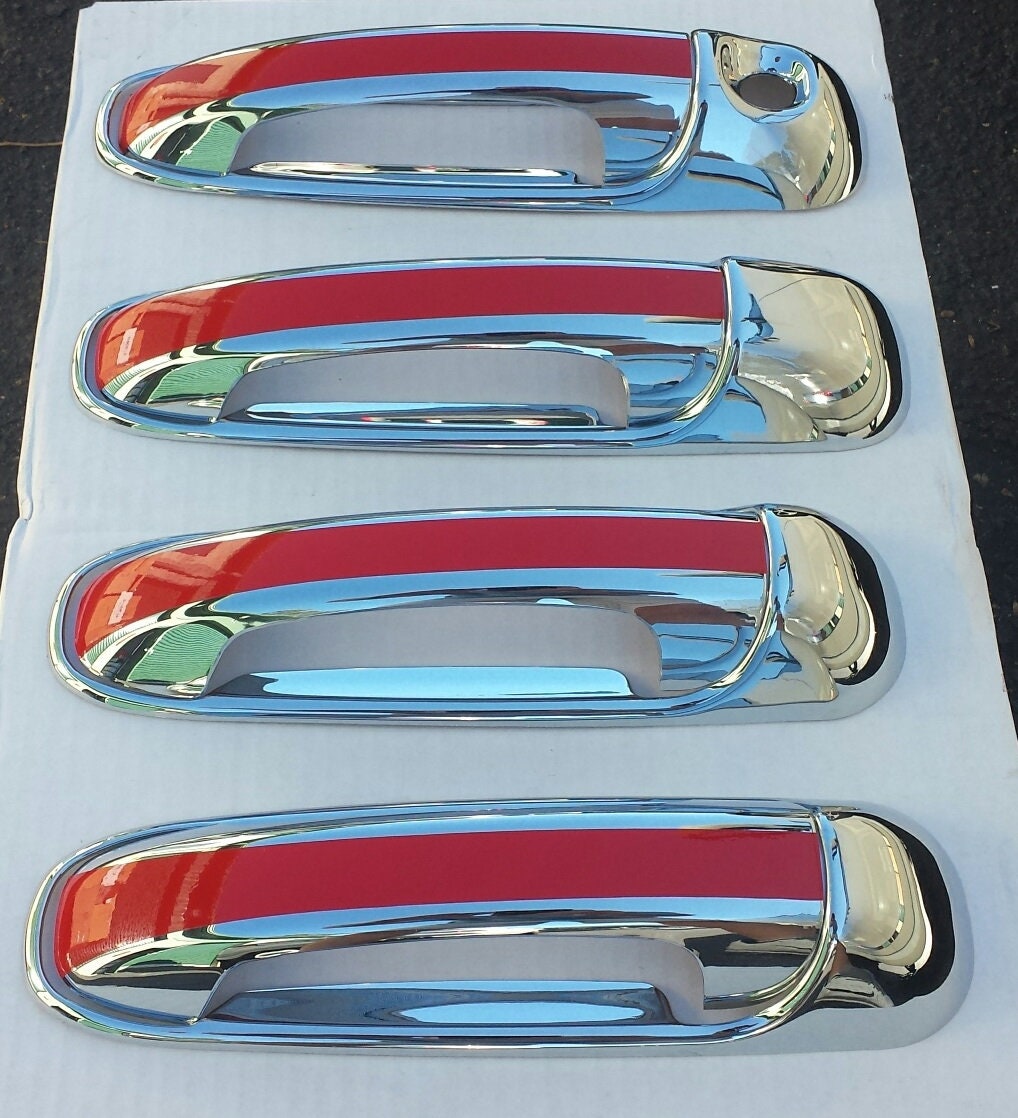 Full Set Custom Black OR Chrome Door Handle Overlays / Covers For the 2002 - 2008 Dodge Ram Truck