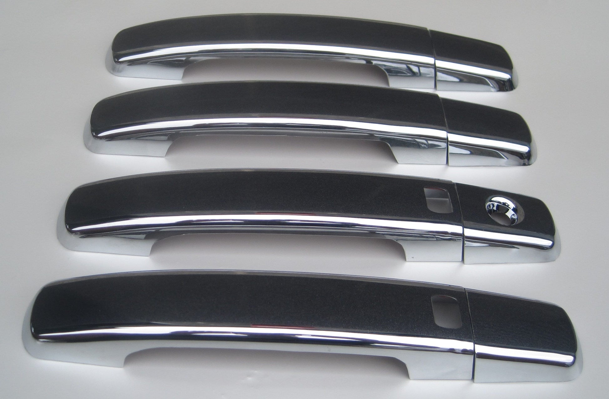 Full Set of Custom Black OR Chrome Door Handle Overlays / Covers For the 2006 - 2008 Nissan Maxima-  Choose the Color of the Middle Insert