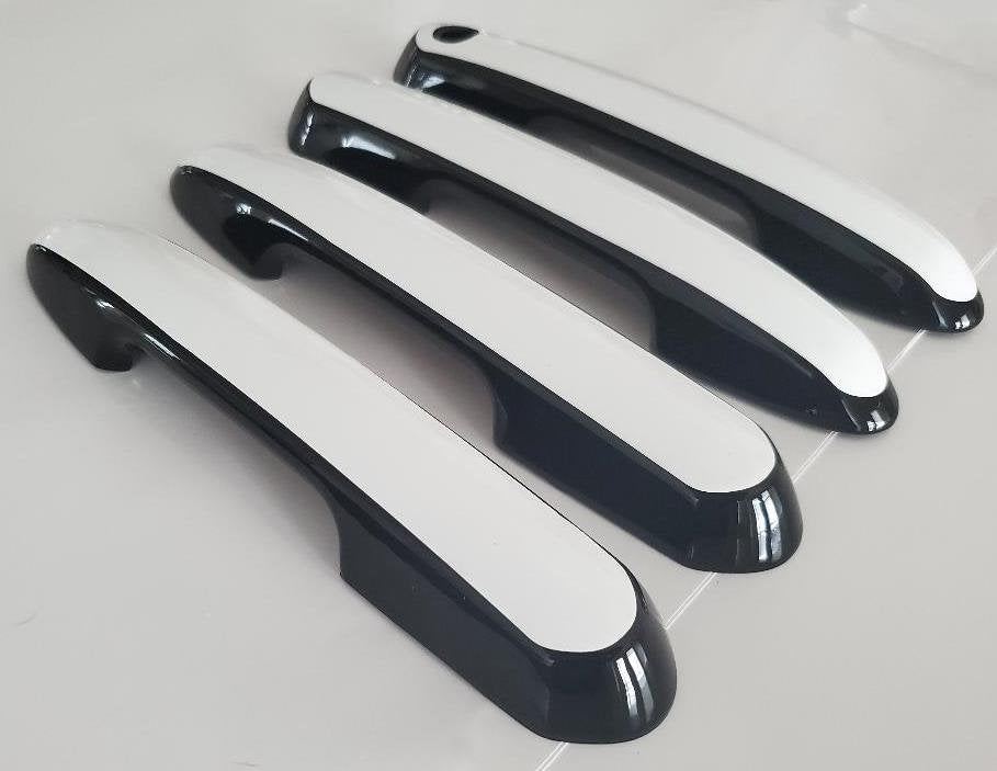 Full Set of Custom Black OR Chrome Door Handle Overlays / Covers For 2019 - 2022 Toyota RAV4 - You Choose the Color of the Middle Insert