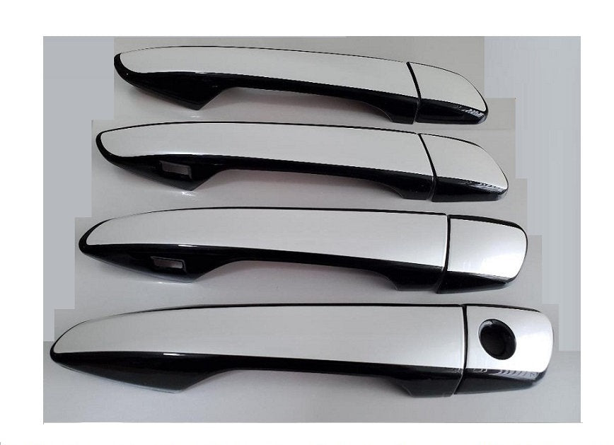 Full Set of Custom Black OR Chrome Door Handle Overlays / Covers For 2014 - 2016 Lexus IS250 - You Choose the Color of the Middle Insert
