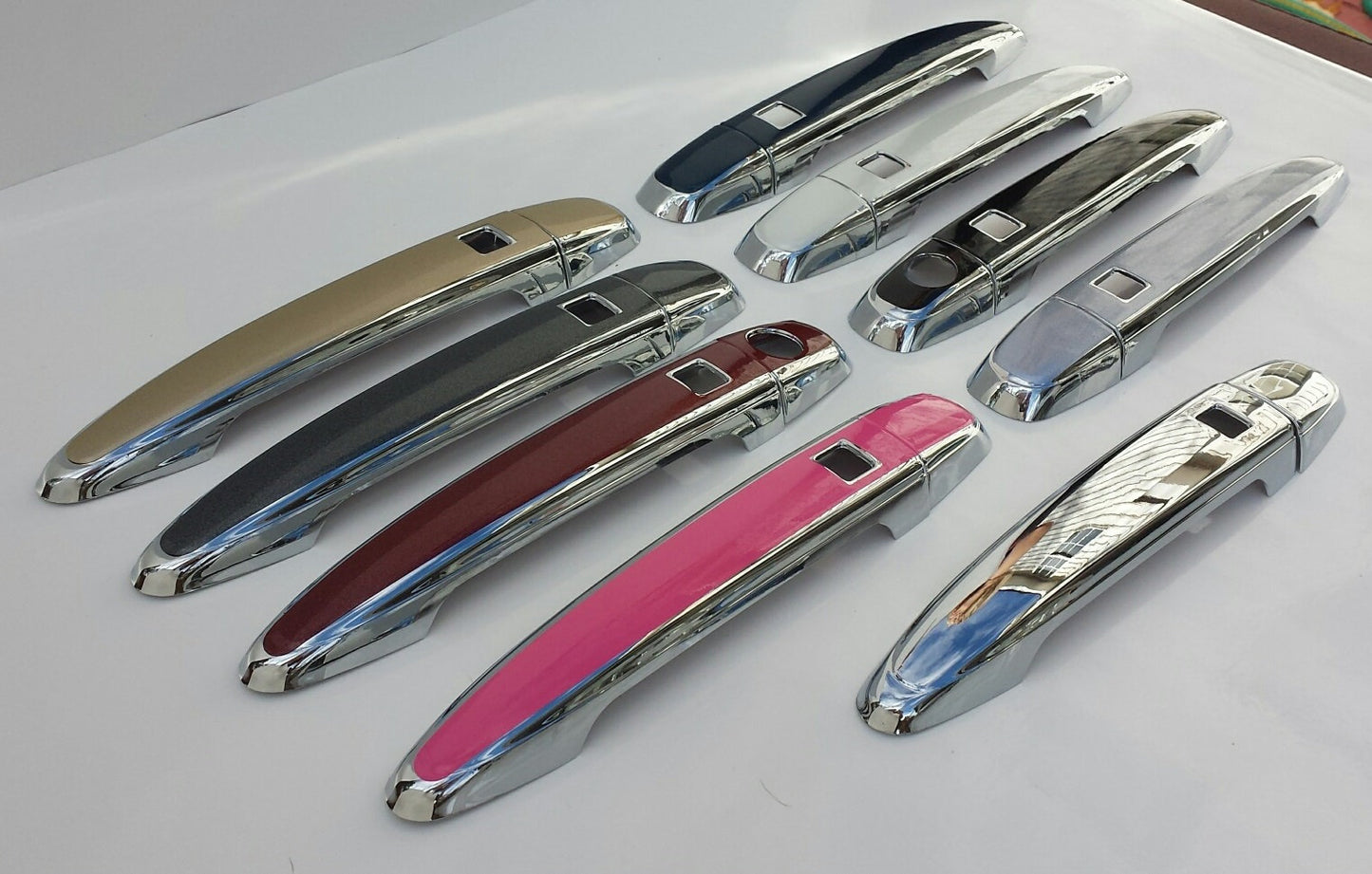 Full Set of Custom Black OR Chrome Door Handle Overlays / Covers For 2007 - 2009 Lexus RX350 - You Choose the Color of the Middle Insert