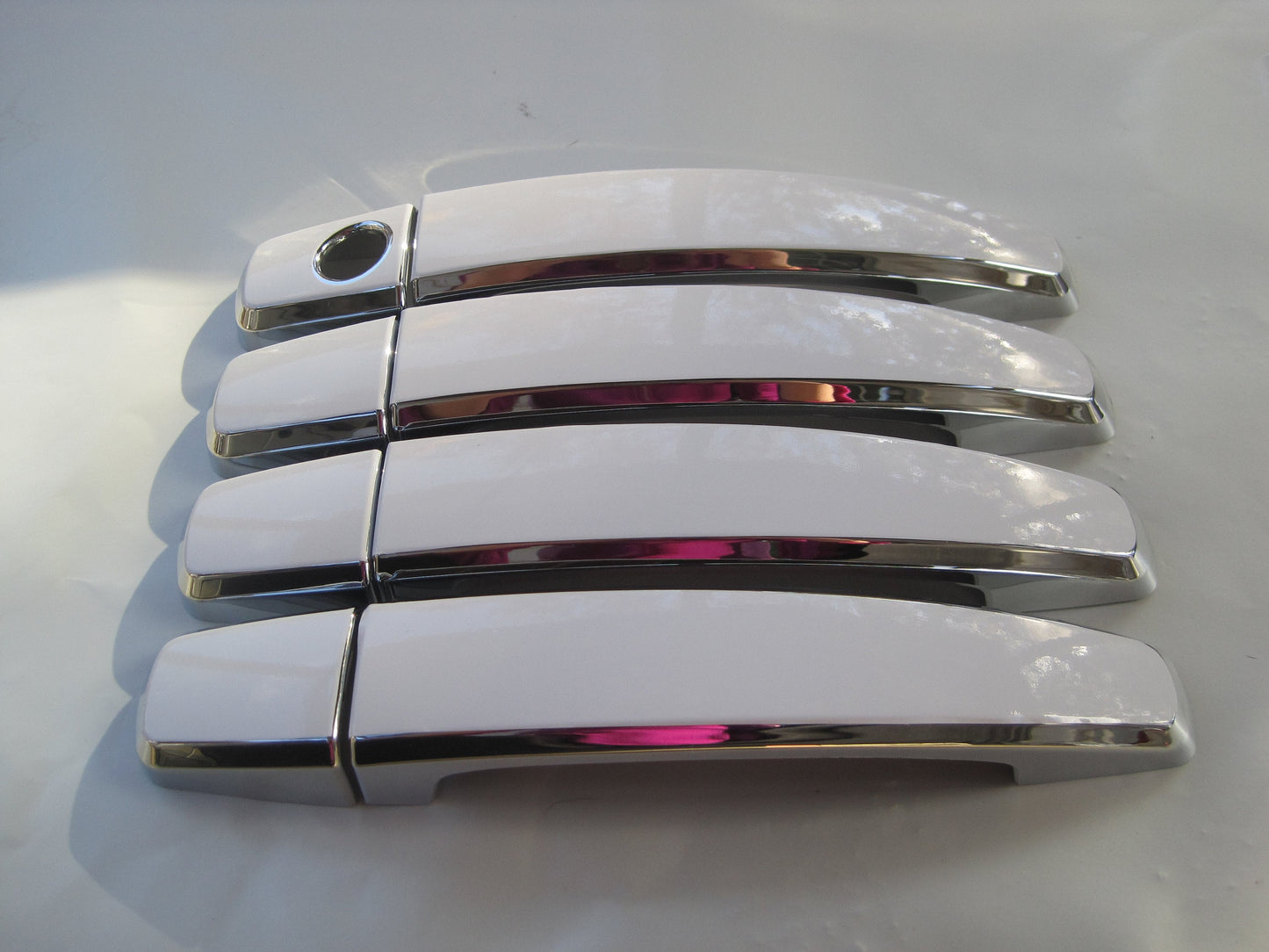 Full Set of Custom Black OR Chrome Door Handle Overlays / Covers For the 2012 - 2014 Chevy Sonic  -- You Choose the Middle Color Insert