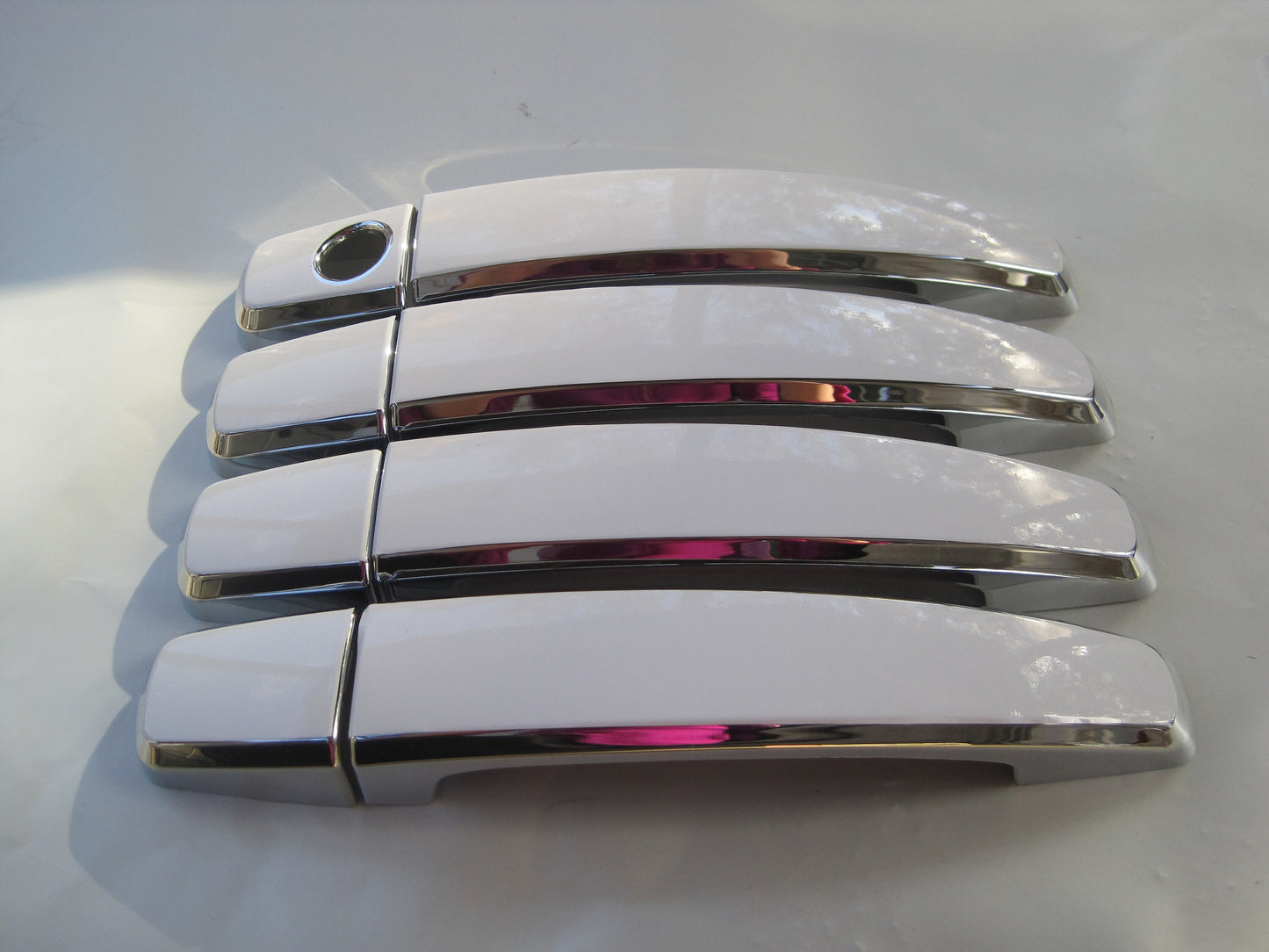 Full Set of Custom Black OR Chrome Door Handle Overlays / Covers For the 2013 - 2015 Chevy Malibu  -- You Choose the Middle Color Insert