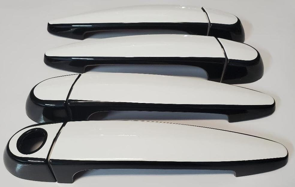 Full Set of Custom Black OR Chrome Door Handle Overlays / Covers For the 2008 - 2014 BMW X6 Series  -- You Choose the Middle Color Insert