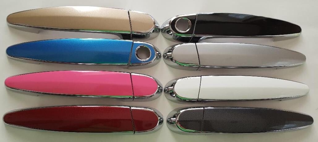 Full Set of Custom Black OR Chrome Door Handle Overlays / Covers For the 2011 - 2013 BMW X3 Series  -- You Choose the Middle Color Insert