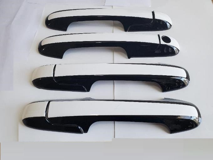 Full Set of Custom Black OR Chrome Door Handle Overlays / Covers For 2009 - 2015 Honda Pilot -- You Choose the Color of the Middle Insert