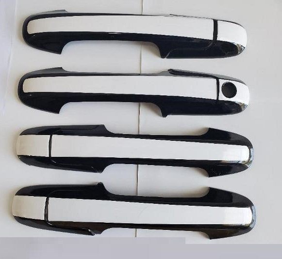 Full Set of Custom Black OR Chrome Door Handle Overlays / Covers For 2006 - 2011 Honda Civic  -- You Choose the Color of the Middle Insert