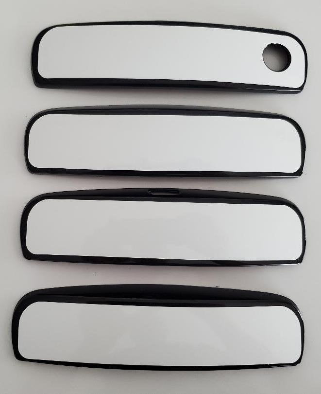Full Set Custom Black OR Chrome Door Handle Overlays / Covers For the 2011 - 2021 Dodge Charger