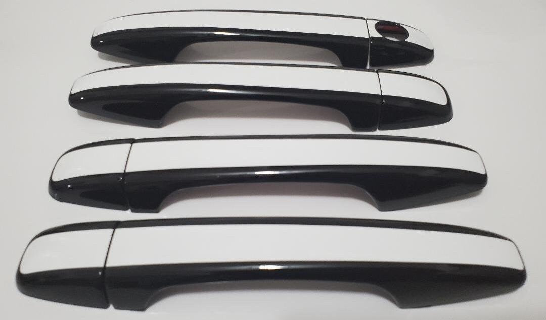 Full Set  Custom Black OR Chrome Door Handle Overlays / Covers For 2015 - 2021 Subaru WRX --  You Choose the Color of the Middle Insert