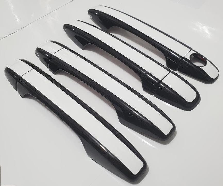Full Set  Custom Black OR Chrome Door Handle Overlays / Covers For 2015 - 2022 Subaru Outback --  You Choose the Color of the Middle Insert