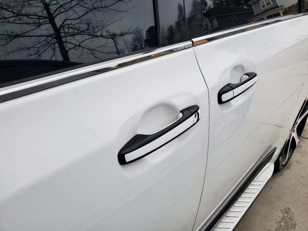 Full Set  Custom Black OR Chrome Door Handle Overlays / Covers For 2013 - 2018 Subaru Forester --  You Choose the Color of the Middle Insert