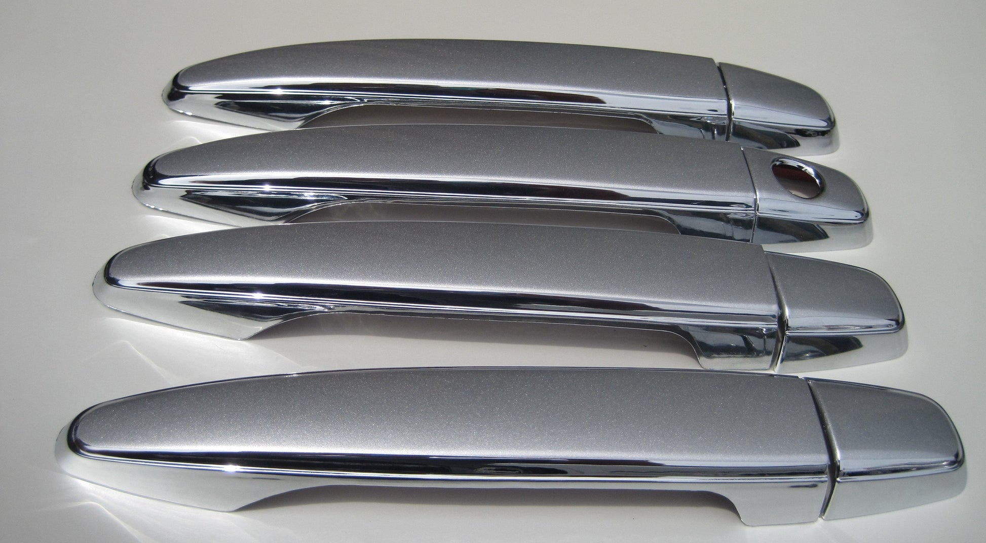 Full Set of Custom Black OR Chrome Door Handle Overlays / Covers For 2008 - 2013 Toyota Highlander - Choose the Color of the Middle Insert