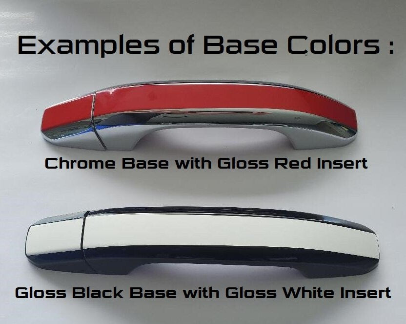Full Set of Custom Black OR Chrome Door Handle Overlays / Covers For the 2013 - 2015 Chevy Malibu  -- You Choose the Middle Color Insert