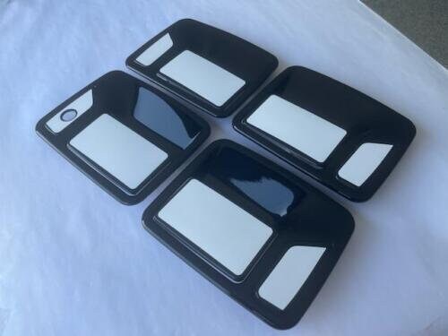 Full Set of Custom Black OR Chrome Door Handle Overlays / Covers For the 2004 - 2016 Ford F-350  -- You Choose the Middle Color Insert