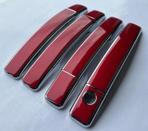 Full Set of Custom Black OR Chrome Door Handle Overlays / Covers For the 2014 - 2019 Kia Soul  -- You Choose the Middle Color Insert
