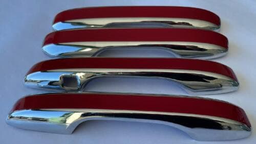Full Set of Custom Chrome or Black Door Handle Overlays / Covers For the 2023 - 2024 Acura Integra  -- You Choose the Middle Color Insert