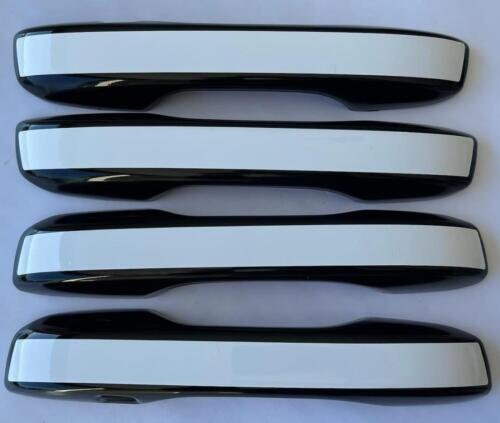 Full Set of Custom Chrome or Black Door Handle Overlays / Covers For the 2023 - 2024 Acura Integra  -- You Choose the Middle Color Insert