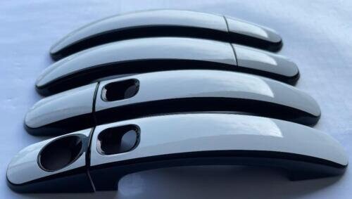 Full Set of Custom Black OR Chrome Door Handle Overlays / Covers For the 2013 - 2019 Ford Escape  -- You Choose the Middle Color Insert