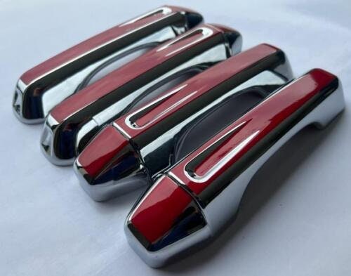 Full Set Custom Black OR Chrome Door Handle Overlays / Covers For the 2018 - 2023 Jeep Wrangler -You Choose the Middle Color Insert