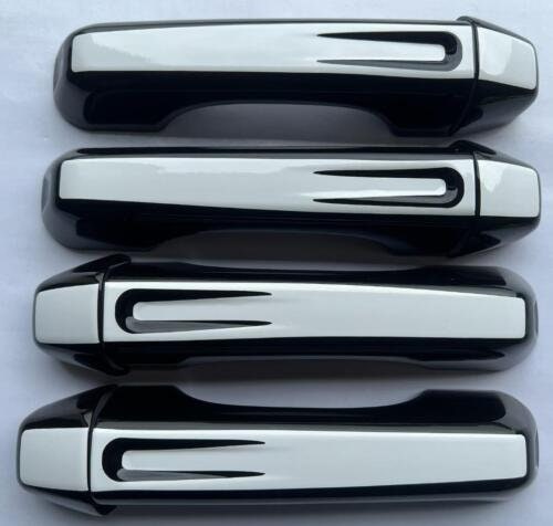 Full Set Custom Black OR Chrome Door Handle Overlays / Covers For the 2018 - 2023 Jeep Wrangler -You Choose the Middle Color Insert