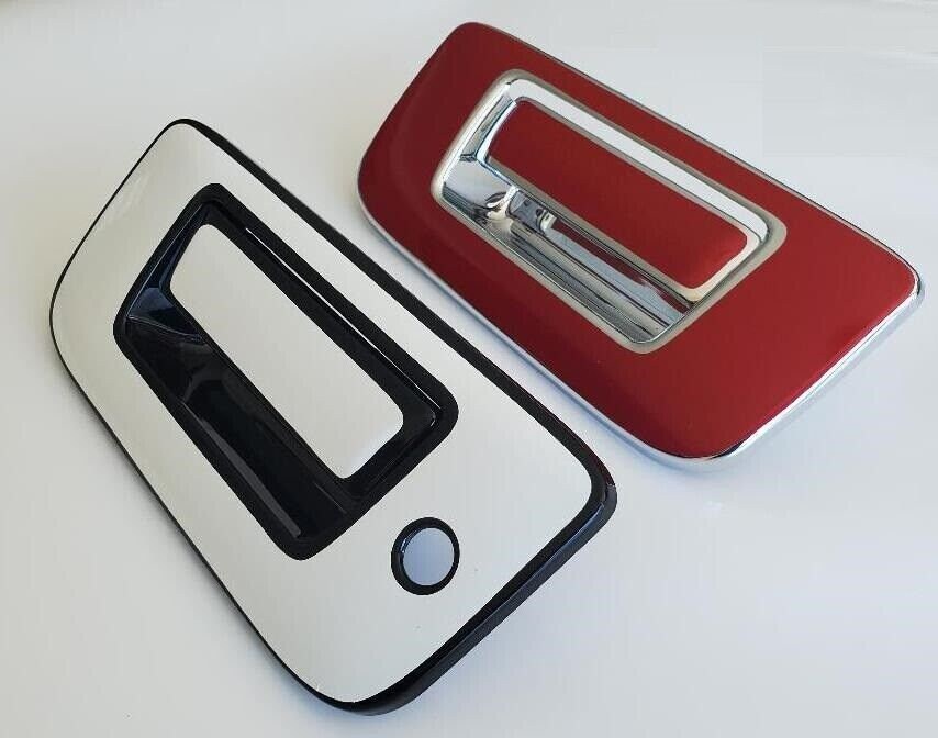 Custom Black OR Chrome Tailgate Handle Cover For the 2007 - 2013 Chevy Silverado-- You Choose the Middle Color Insert