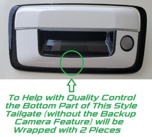 Custom Black OR Chrome Tailgate Handle Cover For the 2014 - 2022 GMC Canyon -- You Choose the Middle Color Insert