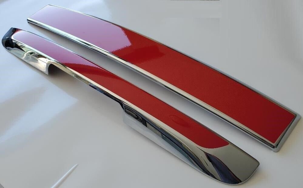 Set of 2 (Upper and Lower) Custom Black OR Chrome Tailgate Covers For the 2007 - 2014 GMC Yukon  -- You Choose the Middle Color Insert