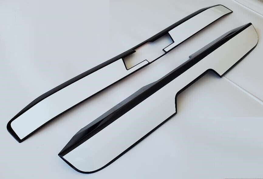 Set of 2 (Upper and Lower) Custom Black OR Chrome Tailgate Covers For the 2015 - 2020 Chevy Suburban -- You Choose the Middle Color Insert