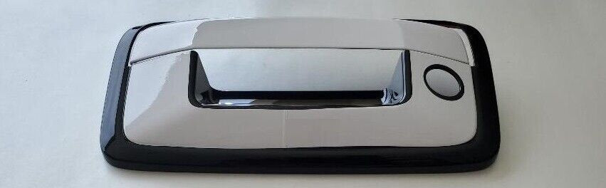 Custom Black OR Chrome Tailgate Handle Cover For the 2014 - 2022 GMC Canyon -- You Choose the Middle Color Insert
