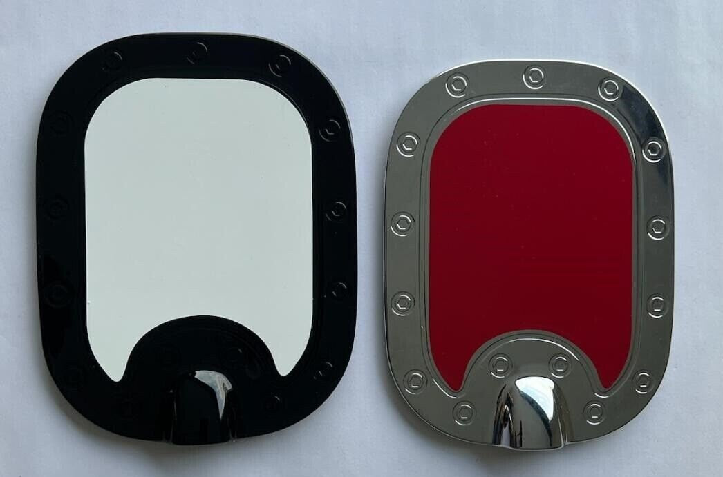 Custom Black OR Chrome Gas Door Cover For the 2019 - 2022 Chevy Silverado 1500 -- You Choose the Middle Color Insert *6'7"- 7'9" BED*