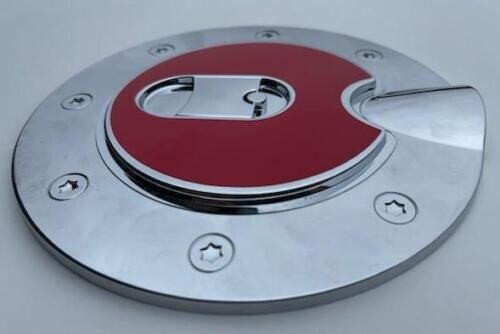 Custom Black OR Chrome Gas Door Cover For the 2007 - 2014 GMC Sierra-- You Choose the Middle Color Insert