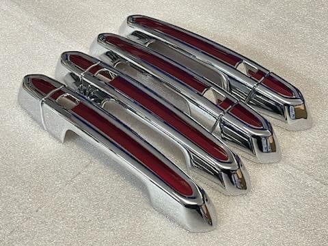 Full Set of Custom Black OR Chrome Door Handle Overlays / Covers For the 2016 - 2022 Cadillac CT6 You Choose the Color of the Middle Insert