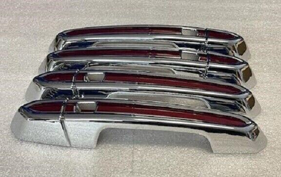 Full Set of Custom Black OR Chrome Door Handle Overlays / Covers For the 2013 - 2019 Cadillac XTS You Choose the Color of the Middle Insert